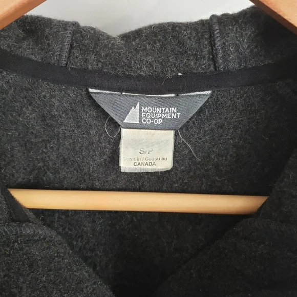 MEC Boiled Wool Hoodie Sweater Jacket Dark Grey Size Small - Picture 6 of 7